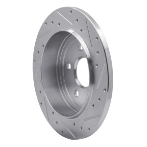 Jeep Commander Brake Rotor (1) - Rear Left - R1 Concepts - Drilled & Slotted - Silver - `05-`10